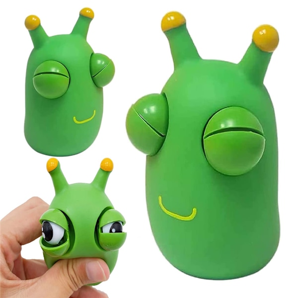 Rolig Gräsmask Squeeze Leksak Ögonpoppande Stressreducerande Fidget Leksaker 1 PCS