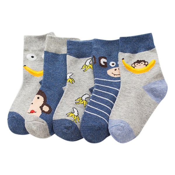 Monkey Banana Cute Animal Baby Sock Kids Strumpa för 0Y-5Y Random M