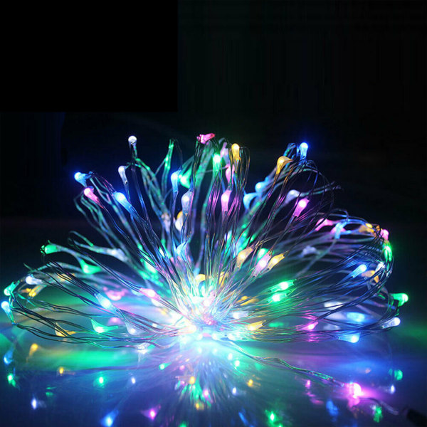 Fairy String Lights Batteridrivna vattentäta utomhuslampor White light 10 meters 100 lights