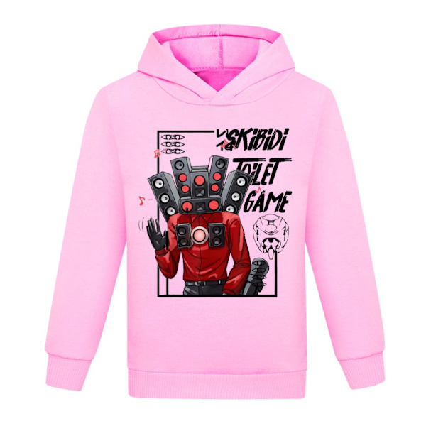 Pojkar Flickor Casual Hoodie Skibidi toalett Långärmade Toppar Gåva pink 140cm