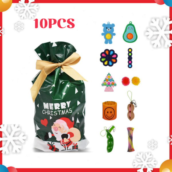 10st Christmas Pop it Push Bubble Sensory Xmas Fidget Toy Presents