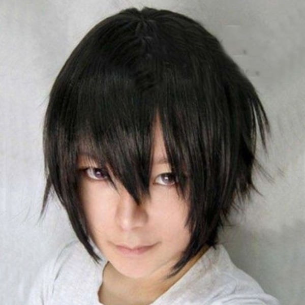 Mode Anime Unisex Kort Rak Perukfest white