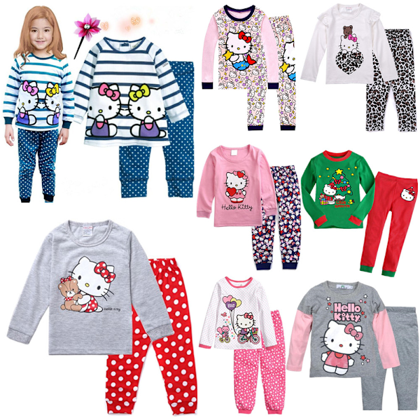 Katie Flickor Pyjamas Barn Pojkar Flickor 2-dels Set Långärmad Tryck Toppar+ Byxor Tryckta Kläder Pyjamas & Vardagskläder Barnpresent #2 90cm