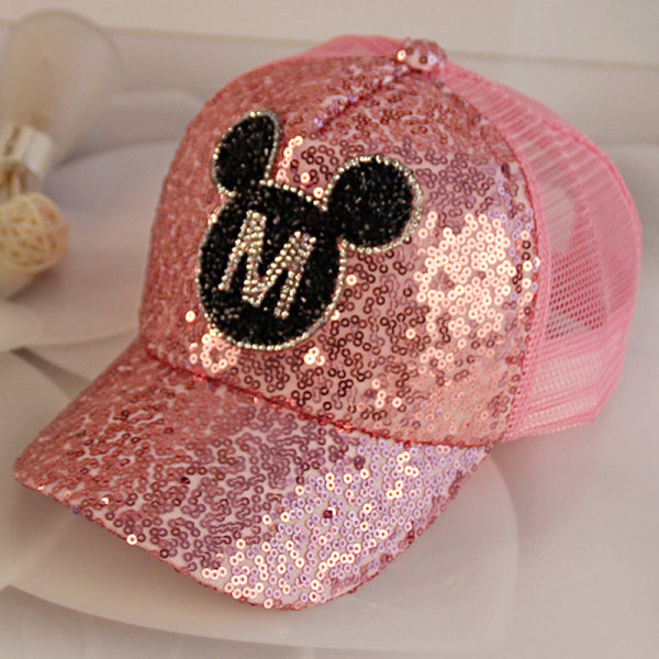 Pojkar Flickor Keps Mickey Minnie Mouse Justerbar Solhatt Pink