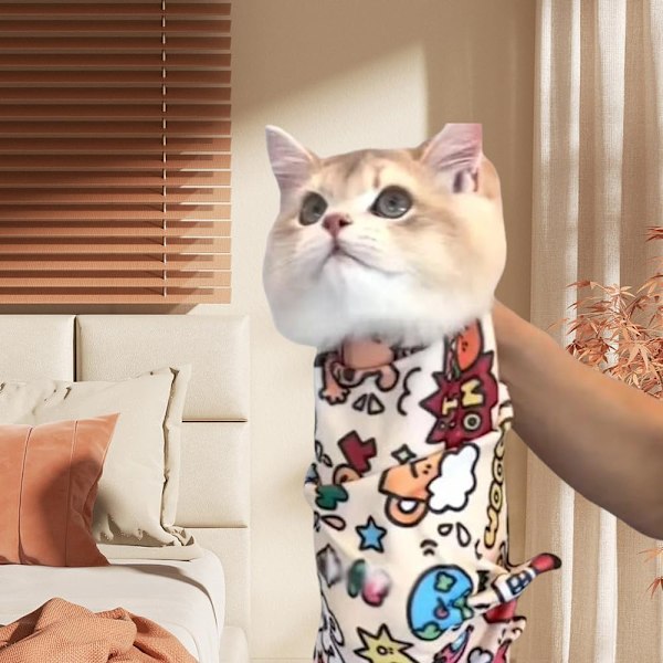 2025 Ny Skönhetsväska för Katt, Premium Katt Skönhetsväska för Klippning av Klor, Självhäftande Mjuk Kattfilt Insvept Katt Repskydd B M