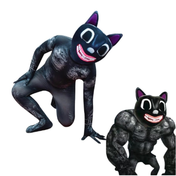 Barn tecknad svart katt Halloween Cosplay kostymer Party Dress Up 120cm
