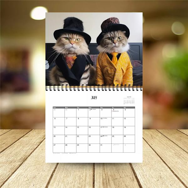 2025 Snygg Kattkalender/Present Till Kattälskare, 2025 Väggkalender, Kattkalenderpresent Till Kattälskare