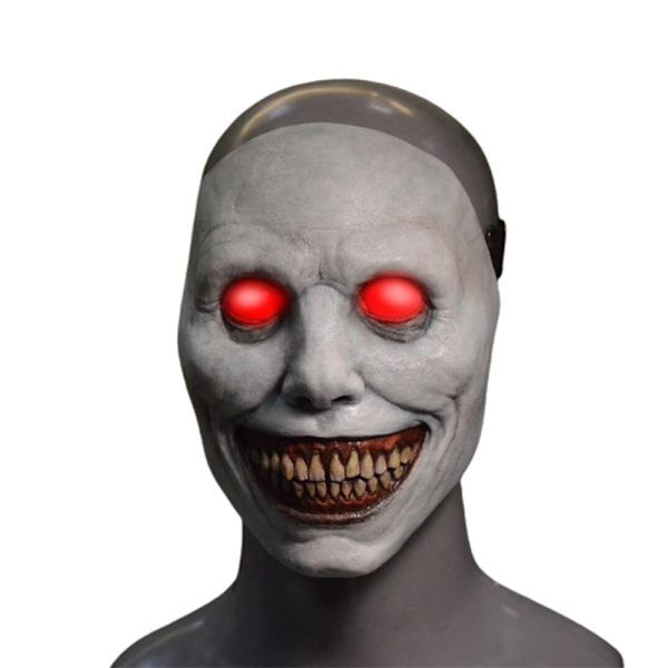 Pelottava Halloween-naamio Juhlat Kauhu Cosplay Manaaja Naamio Hymyilevä Demonipuku White glowing