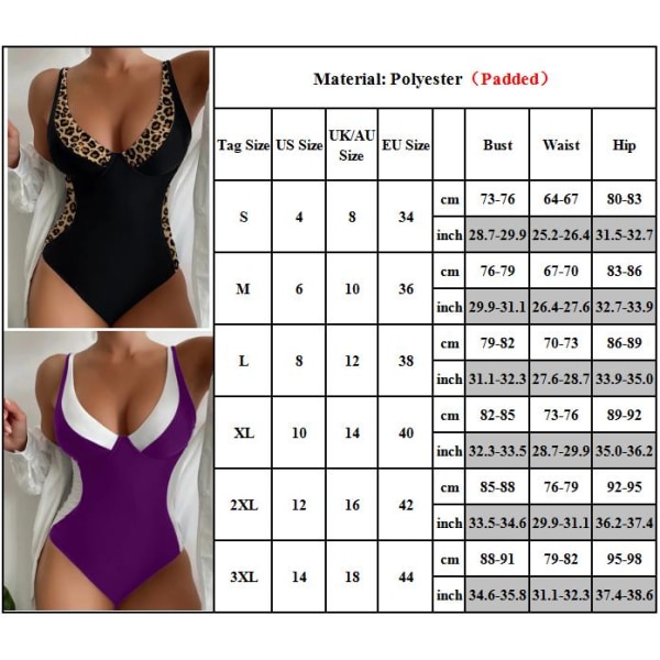 Baddräkt i ett stycke för kvinnor Monokini baddräkt Simdräkt Sommarbadkläder Blue 3XL