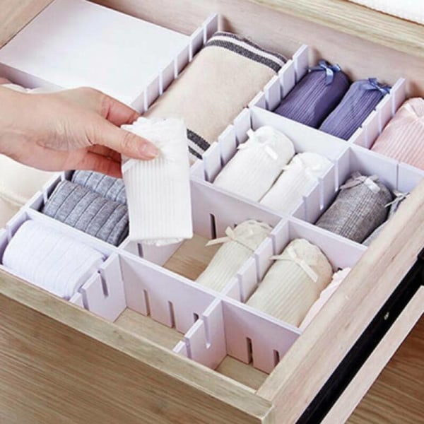 Justerbar låddelare Organizer Strumpor Förvaring Organizer 8PCS