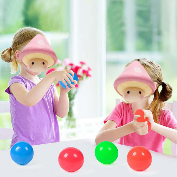 Pressa Sticky Wall Balls Glödande Fidget Toy Ball Kid Toy Gift Random - 4 PCS 6cm