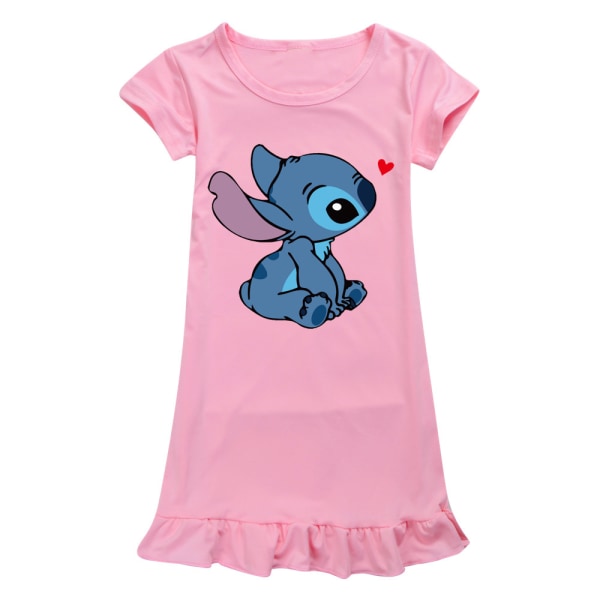 Flickor Lilo Stitch Sovkläder Klänning Barn Pyjamas Nattklänning Nattkläder Princess Pjs 7-14Y Pink 140cn