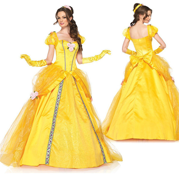 Kaunotar ja Hirviö Aikuisten Belle Prinsessa Cosplay Puku Juhlapuku Hieno Puku M