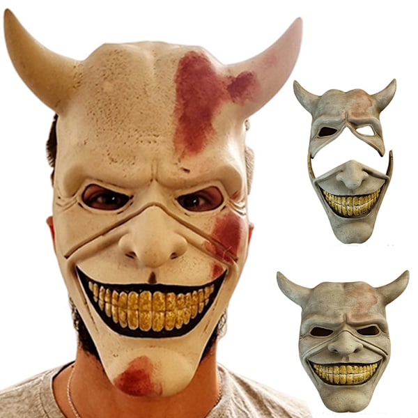 Halloween Mask Latex Huvudbonad Maskerad Dansfest Rekvisita white