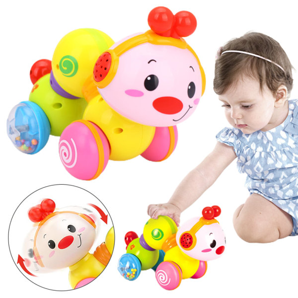 Baby Toys Plus Musical Press Go Inchworm Toy Light up Xmas Gift