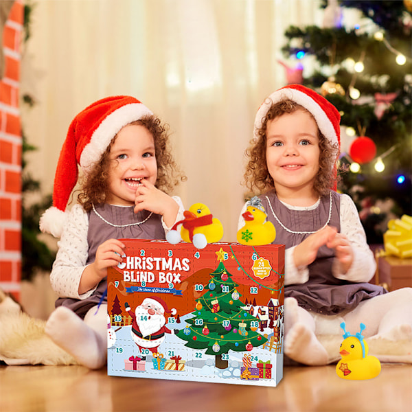 2024 Julekalender 24 Dages Adventskalender Gummiand Blind Box Legetøj Gave