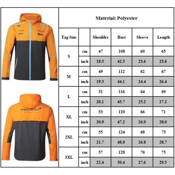 McLaren F1 2023 Officiell Team Lätt Regntäta Jacka För Herrar Damer XL