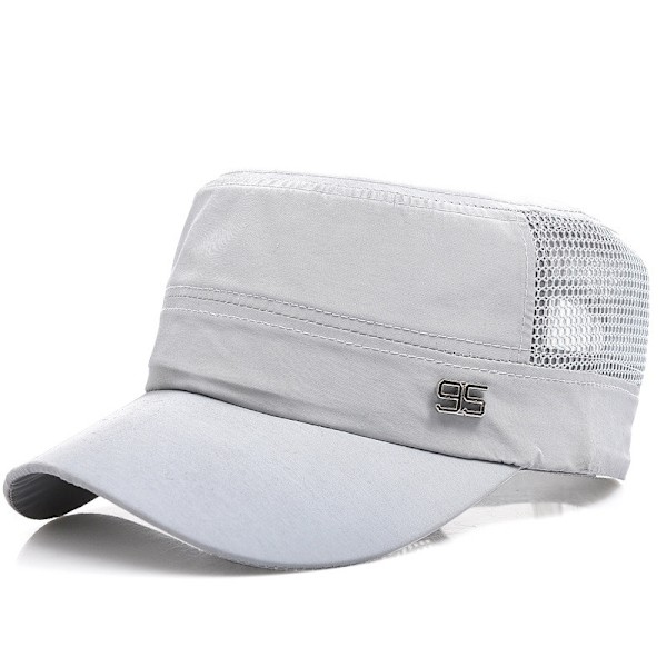 Mäns Retro Snapback Mesh Caps Solid Flat Baseball Mössor Light Grey