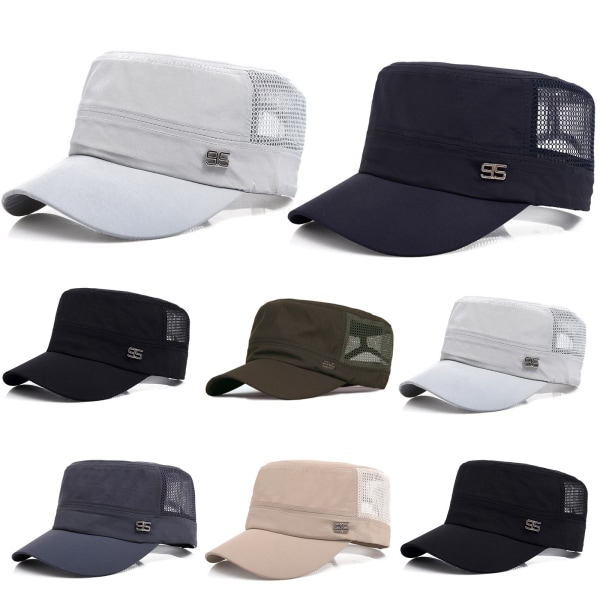 Retro Snapback Mesh Caps for menn, ensfargede flate baseballcaps Army Green