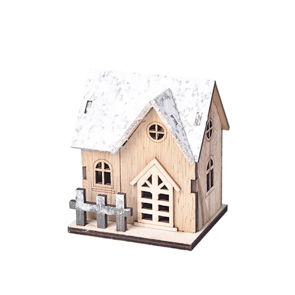 Miniatyrjulby Resin Town Mini LED Figurer Hus C