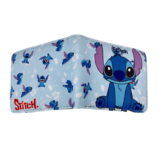 Lilo och Stitch söt mjuk touch PU plånbok kort bi-fold ID-kortshållare pengar myntväska barn presenter C