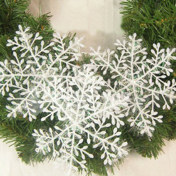 6/3st 3D Snowflake Garland Xmas Juldekorationer Vinter 11cm 3pcs