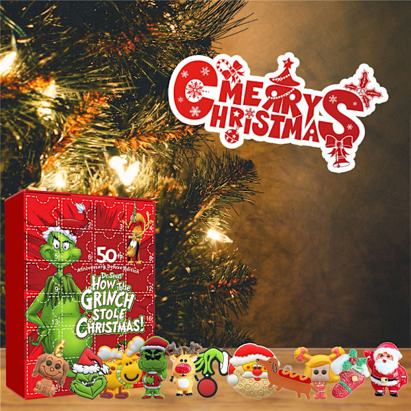 Julkalender Grön Monster 24 Dagar Nedräkning Barn Blind Box Gåva