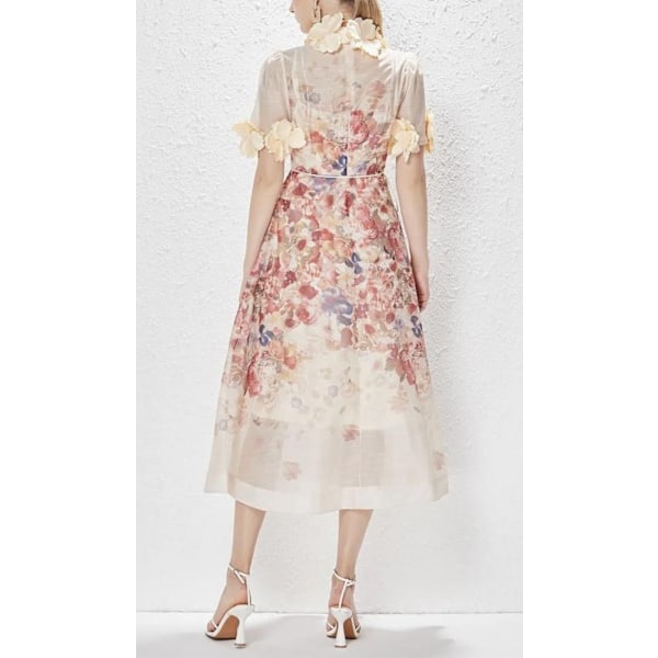 LUMINOSITY LIFTOFF FLOWER MIDI Dame Kjole Apricot M