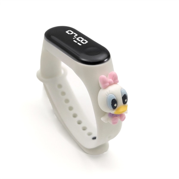 Kid Cartoon Sport LED Digital Watch / Smart Watch / Armbandsur White Daisy