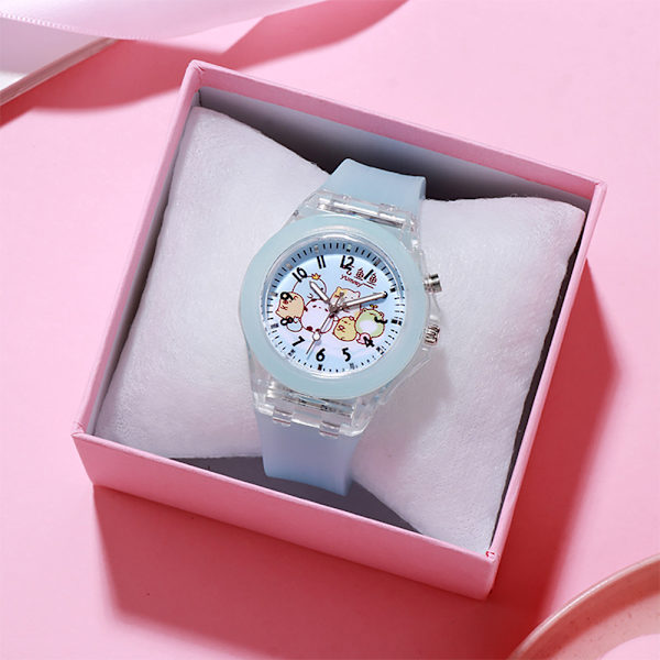 Barnens Färgglada Luminous Armbandsur Cartoon Elektronisk Klocka light blue