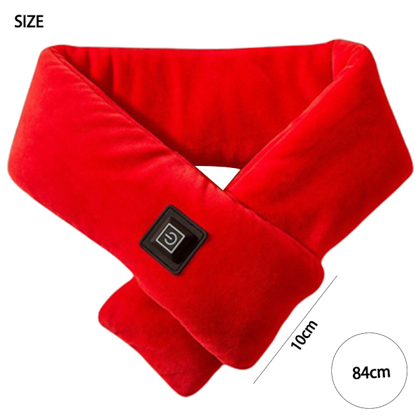 USB Uppvärmd Elektrisk Värme Sjal Halsvärmare Shawl Vinter Mjuk Red