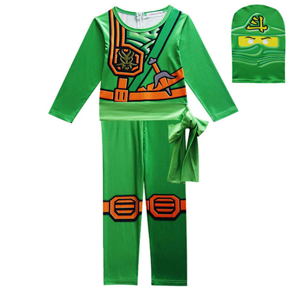 Lasten Anime-asu Haalari Esityspuku Naamiaisasut Green 110cm