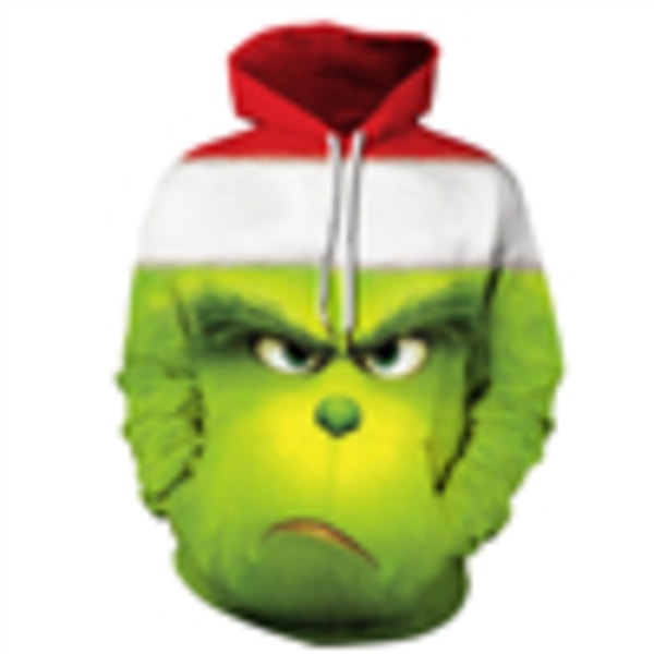 Grinchen 3D Tecknad Jul Tröjor Hoodie Jacka Gåva Män Kvinnor E 2XL