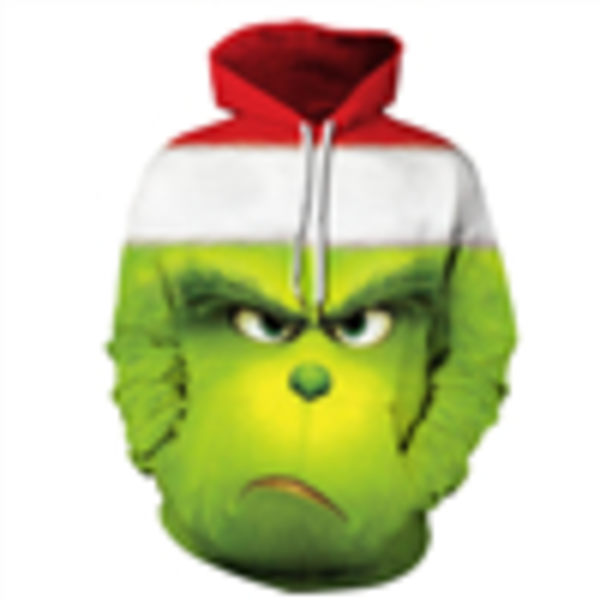 Grinchen 3D Tecknad Jul Tröjor Hoodie Jacka Gåva Män Kvinnor E M