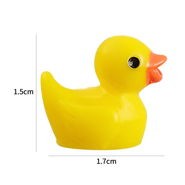 Mini Resin Miniatyr Ducks Figurer Dekor för julklapp för barn 50PCS