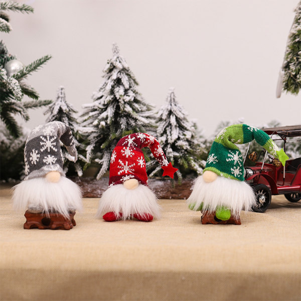 Jultomtar Svenska Elf Plyschdocka Med Ljus Dekoration Present grey
