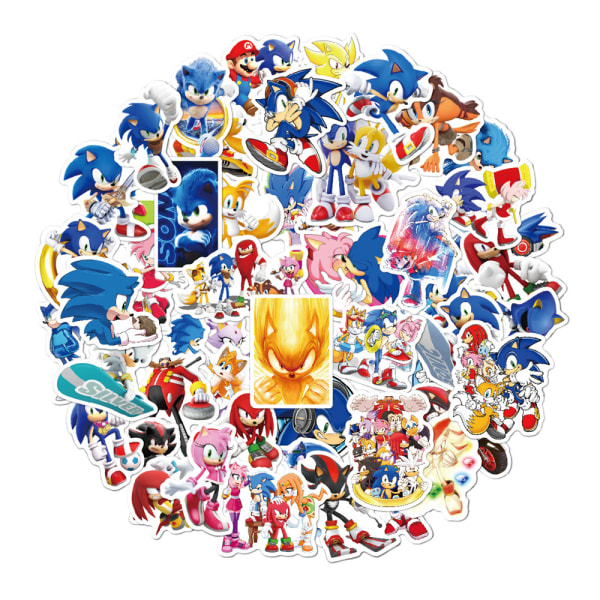 50st/ set Sonic The Hedgehog Stickers Decals Decor for Laptop