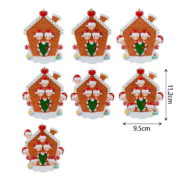 DIY Perhe Joulu Joulukuusi Ripustuskoriste Lahja Ornamentti 4 heads