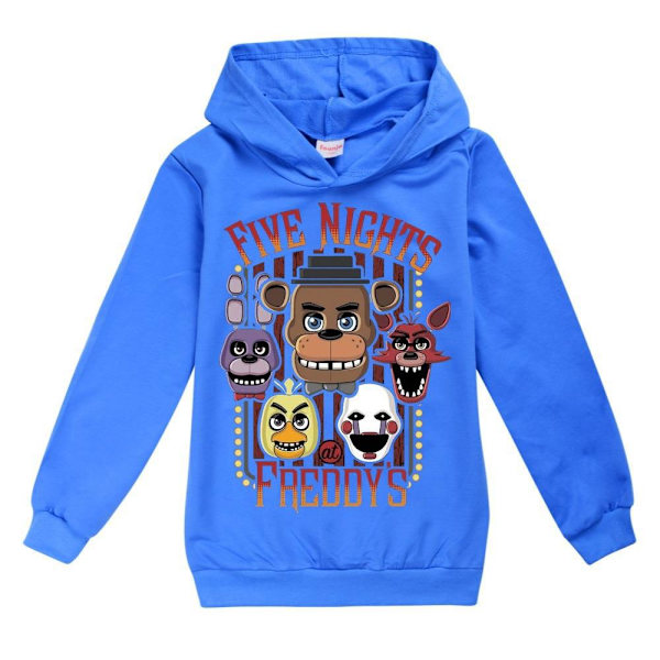 Barnkläder Pojke Fnaf Five Night At Freddy's Sweatshirt Hoodies Tecknad Tröja Casual Toppar Dark blue 140cm