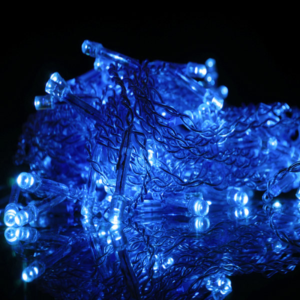 3,5m 96 Ljus Utomhus & Inuti LED Ljus Ljusridå Julbelysning Blue