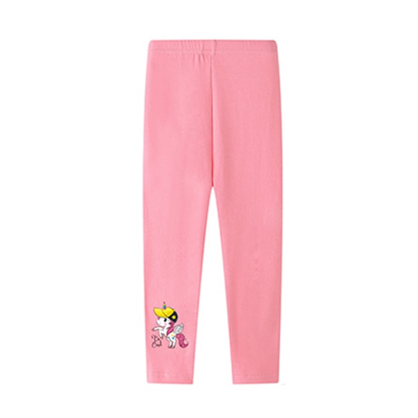 2-12 år flickor enhörning tryckt skinny leggings byxor Pink 150cm