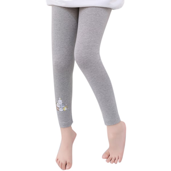 2-12 år flickor enhörning tryckt skinny leggings byxor Grey 100cm