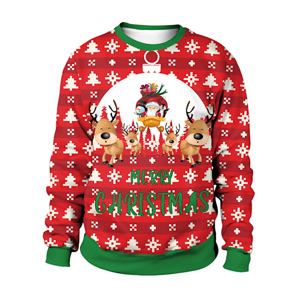 2024 Rolig 3D-tryckt Tröja Herrar Kvinnor Fula Julkläder Jumper Toppar Semesterfest Pullover Hoodie Sweatshirt D M