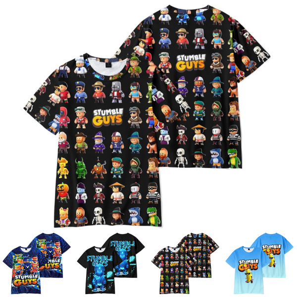 Stumble Guys Barn T-Shirt Sommar Casual Kortärmad Topp Halloween Present B 140cm