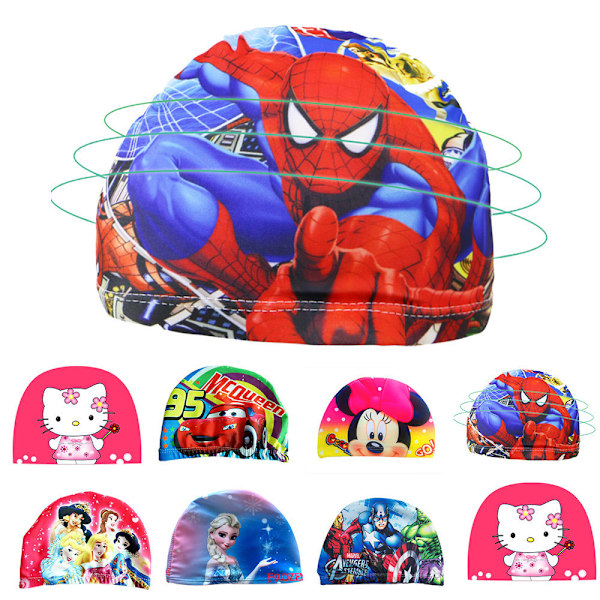 Barn Simningshatt Disney Cartoonfigurer Barn Tyg Simmössa Spider Man