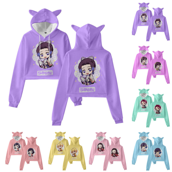 Dam Girl Demon Slayer Hoodie Sweatshirts Casual Pullover Hooded Jumper Toppar D 3XL