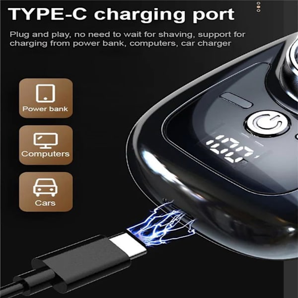 Uppgradering Mini Elektrisk Rakapparat Bärbar Elektrisk Rakapparat Män Kvinnor silver