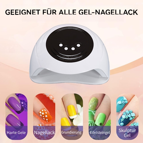 [Snabb Leverans] Snabbtorkande Nagellampa, med 3 Timers-LED Display och Auto Sensor-268W- 57st Lamppärlor, UV Lampa Naglar- för Nybörjare & Professionella