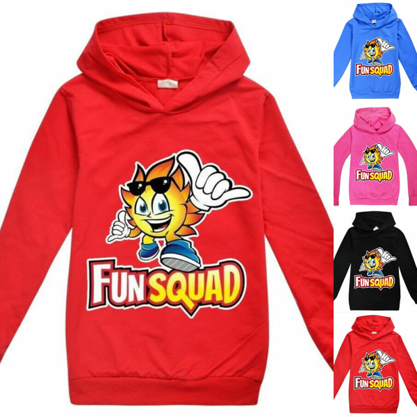 Pojkar Girls Fun Squad Gaming Hoodie Pullover Jumper Sweatshirt red 130cm