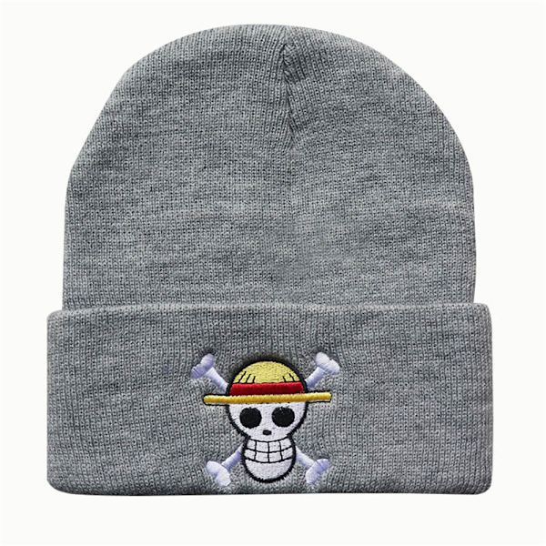 Herre Piratkonge Broderi Strikket Lue Vinter Utendørs Lue Gave grey